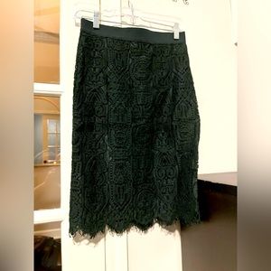 Ann Taylor Petite Forest Green Skirt